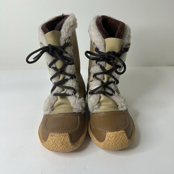 Vintage 80s Sorel Nanook Insulated Canadian Leather Winter Boots Wool Liners 8 - Picture 2 of 8